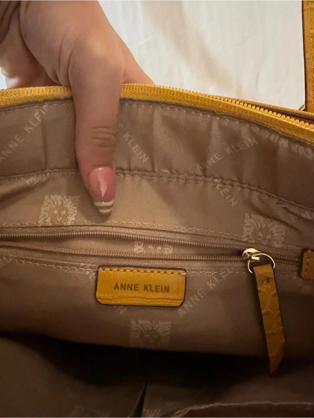 Mustard Yellow Croc-Embossed Tote Bag